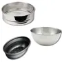 Fackelmann Zenker - Ensemble de 3 ustensiles pour la fabrication du pain maison : bol à mélanger en inox, tamis et moule à pain (26x16x9 cm) - Jusqu'à 230°C