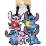 Disney Set de 4 Étiquettes de Bagage Angel & Stitch en Silicone de Haute Qualité - Résistantes et Durables