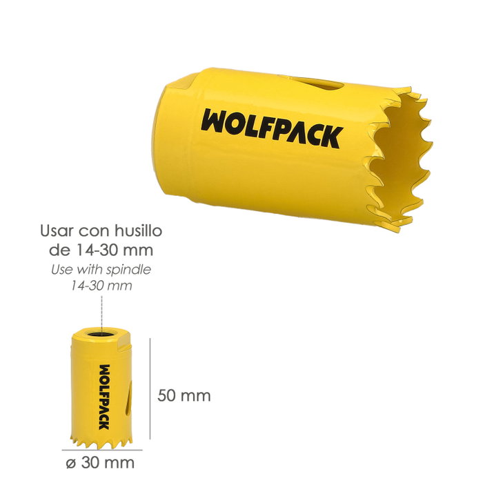 WOLFPACK LINEA PROFESIONAL Scie cloche bimétal Target Ø 30 mm WOLFPACK LINEA PROFESIONAL Scie cloche bimétal Target Ø 30 mm
