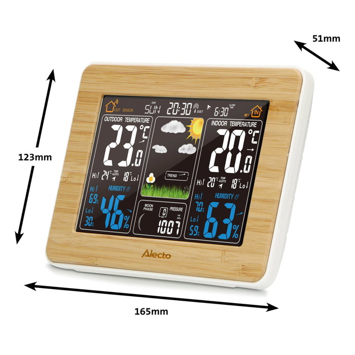 Alecto WS-1560 Station météo avec capteur sans fil Bamboo