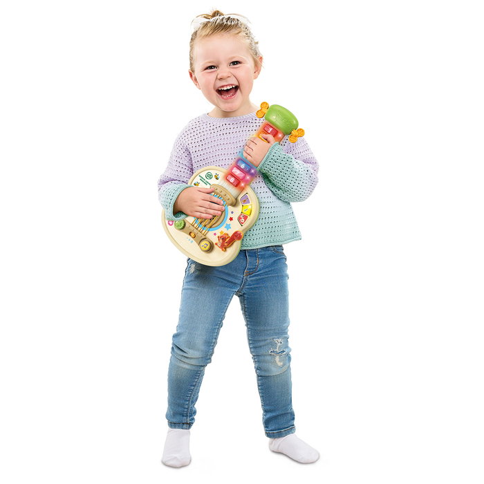 Leap Frog - Guitare Interactive Éducative pour Enfants 80-620839 V-Tech, 8 Touches Luminosités, 3 Styles, Découverte des Couleurs et Notes