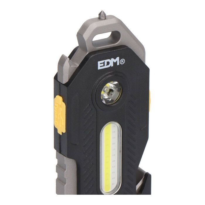 EDM Lampe de sécurité 6 en 1 Titan Survival, 400 lm, 7 W + 2,5 W, rechargeable USB-C, 39 x 21 x 92 mm