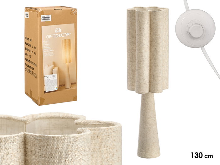 Giftdecor Lampe fleur naturelle 72.5 cm métal et papier Giftdecor Lampe fleur naturelle 72.5 cm métal et papier