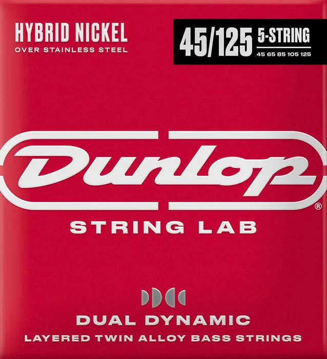 Dunlop Cordes pour Basse Dual Dynamic Hybrid Nickel 5 Cordes 45-125
