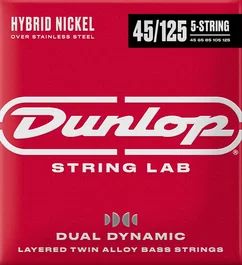 Dunlop Jeu de cordes pour basse électrique Dual Dynamic Hybrid Nickel 5 cordes