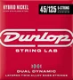 Dunlop Cordes pour Basse Dual Dynamic Hybrid Nickel 5 Cordes 45-125