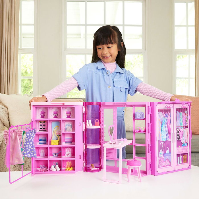 Barbie Dressing de Rêve avec garde-robe extensible et accessoires