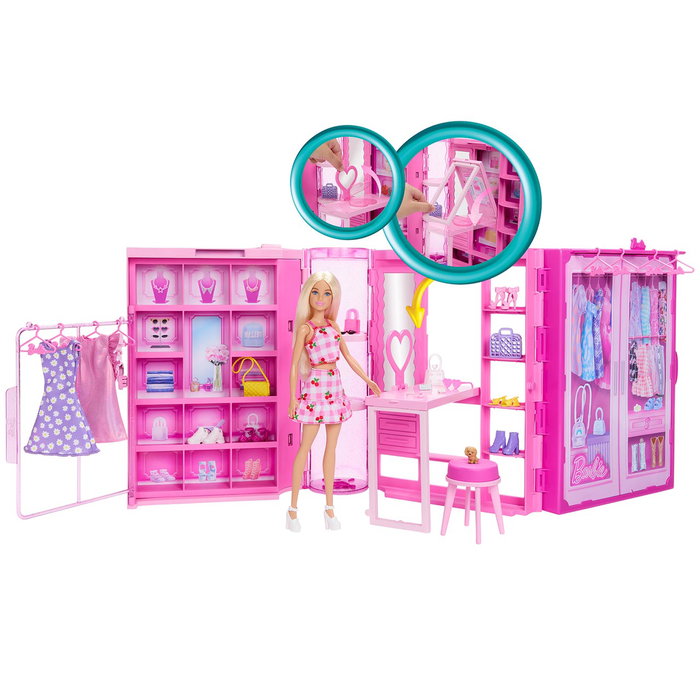 Barbie Dressing de Rêve avec garde-robe extensible et accessoires