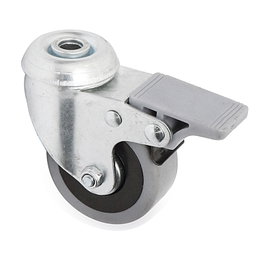 Q&Q Roue pivotante JADE TP Ø60 avec frein et aro en caoutchouc gris