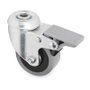 Q&Q Roue pivotante JADE TP Ø60 avec frein et aro en caoutchouc gris