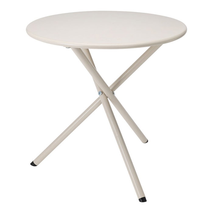 Ambiance Mesa de acero plegable, beige, ø48 x 48 cm Ambiance Mesa de acero plegable, beige, ø48 x 48 cm