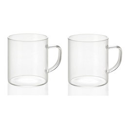 Andrea House Lot de 2 tasses en verre transparent 300 ml Ø7,5 x 8,5 cm pour café ou thé