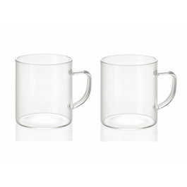 Andrea House Lot de 2 tasses en verre transparent 300 ml Ø7,5 x 8,5 cm pour café ou thé