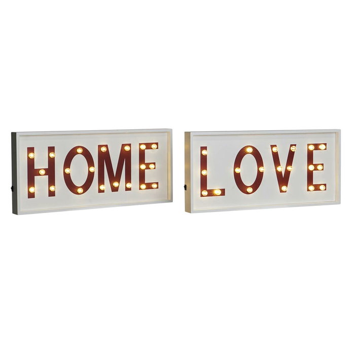 DKD Home Decor Décoration murale Urbaine Blanc Rouge (2 Unités)