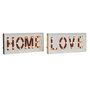 DKD Home Decor Décoration murale Urbaine Blanc Rouge (2 Unités)