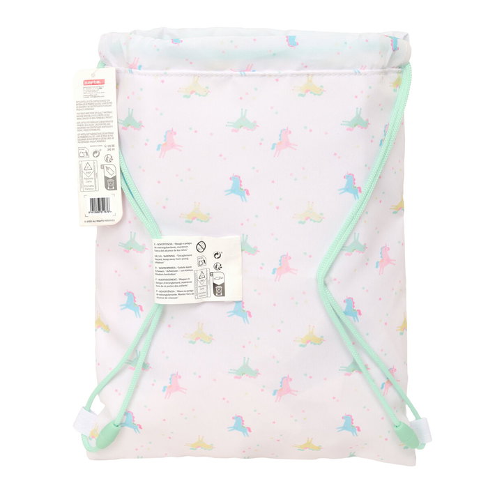 Sac à dos serré par des ficelles Safta Unicornio Beige 26 x 34 x 1 cm