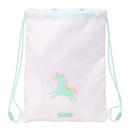 Sac à dos serré par des ficelles Safta Unicornio Beige 26 x 34 x 1 cm