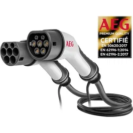 AEG Câble de charge Type 2 pour véhicules électriques & hybrides - Triphasé 16A 480V - Jusqu'à 11 kW - 5 m