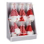 Basics Gnome suspendu rouge et blanc, modèles variés, polyester et polystyrène expansé, 7,5 x 5 x 14 cm
