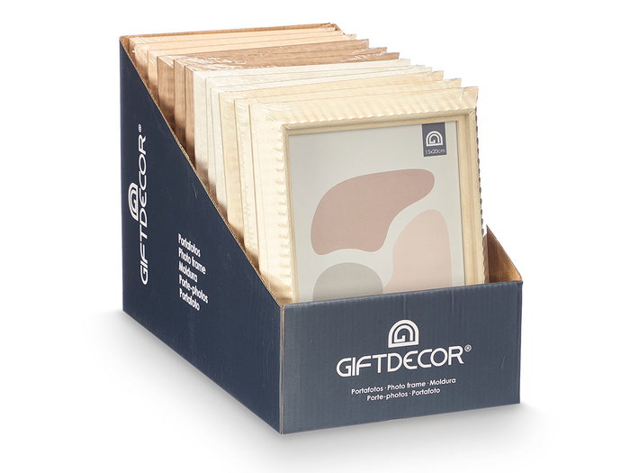 Giftdecor Porte-photos Canto 15x20 cm Assortis Bois, Verre, Métal - Beige, Blanc, Crème, Marron (Set de 24) Giftdecor Porte-photos Canto 15x20 cm Assortis Bois, Verre, Métal - Beige, Blanc, Crème, Marron (Set de 24)