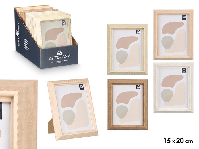 Giftdecor Porte-photos Canto 15x20 cm Assortis Bois, Verre, Métal - Beige, Blanc, Crème, Marron (Set de 24) Giftdecor Porte-photos Canto 15x20 cm Assortis Bois, Verre, Métal - Beige, Blanc, Crème, Marron (Set de 24)