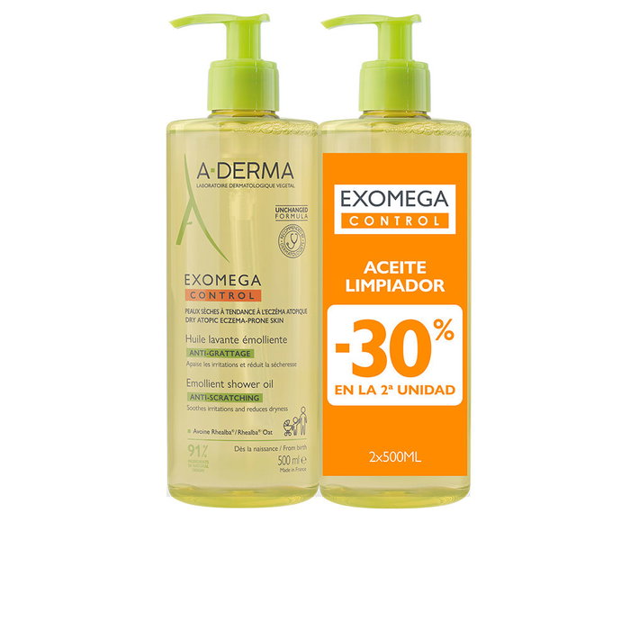A-Derma EXOMEGA CONTROL Huile de Douche Émolliente Pack 2 x 500 ml Peaux Sèches et Fragiles A-Derma EXOMEGA CONTROL Huile de Douche Émolliente Pack 2 x 500 ml Peaux Sèches et Fragiles