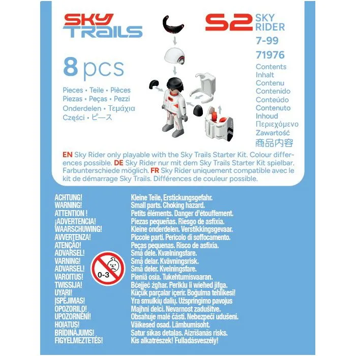 Playmobil Sky Trails - Personnage Sky Rider avec circuit aerien de 8 pieces - Jouet de construction a partir de 7 ans