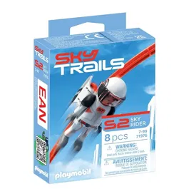 Playmobil Sky Trails - Personnage Sky Rider avec circuit aerien de 8 pieces - Jouet de construction a partir de 7 ans