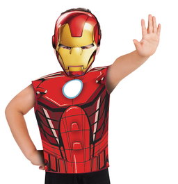 RUBIES Déguisement Marvel Avengers Iron Man sans manches avec masque en carton - Taille 3-6 ans