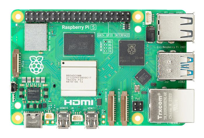 Raspberry Pi 5 Carte Mère Ordinateur Nano BCM2712 Arm Cortex-A76 2.4 GHz, 4 Go SDRAM, GPU VideoCore VII, 4K HDMI, Bluetooth 5.0, Wi-Fi 802.11ac, Port PCIe