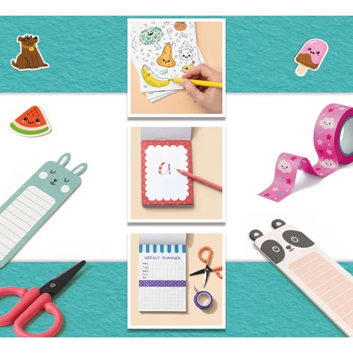 Liscianigiochi Kit Créatif de Papeterie pour Enfants à partir de 7 ans - Marqueurs, Autocollants, Accessoires Kawaii, Washi Tape