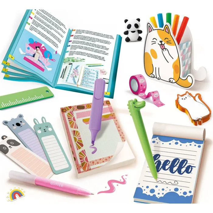 Liscianigiochi Kit Créatif de Papeterie pour Enfants à partir de 7 ans - Marqueurs, Autocollants, Accessoires Kawaii, Washi Tape