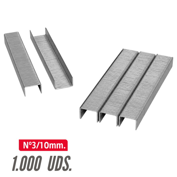 WOLFPACK LINEA PROFESIONAL Agrafes Nº 3 - 10 mm (1 000 unités) WOLFPACK LINEA PROFESIONAL Agrafes Nº 3 - 10 mm (1 000 unités)