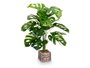 Ibergarden Pot carré plante feuille nervurée 39x75x35 cm vert plastique magnésium (Set de 4)