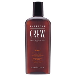 American Crew Classic 3-en-1 Vegan Shampoing Après-Shampoing Gel Douche, Pour Hydrater les Cheveux, 100 ml