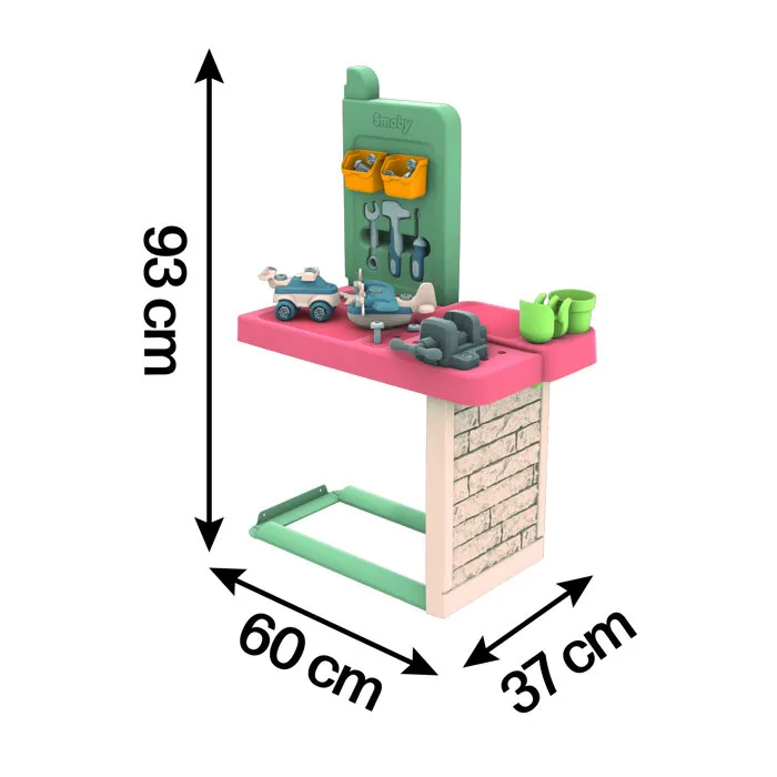Smoby Atelier de bricolage pour maison Smoby Life (Neo Jura Lodge, My Neo House, Chef House...) - 39 accessoires - Jouet en matière recyclée - Fabriqué en France - Dès 2 ans