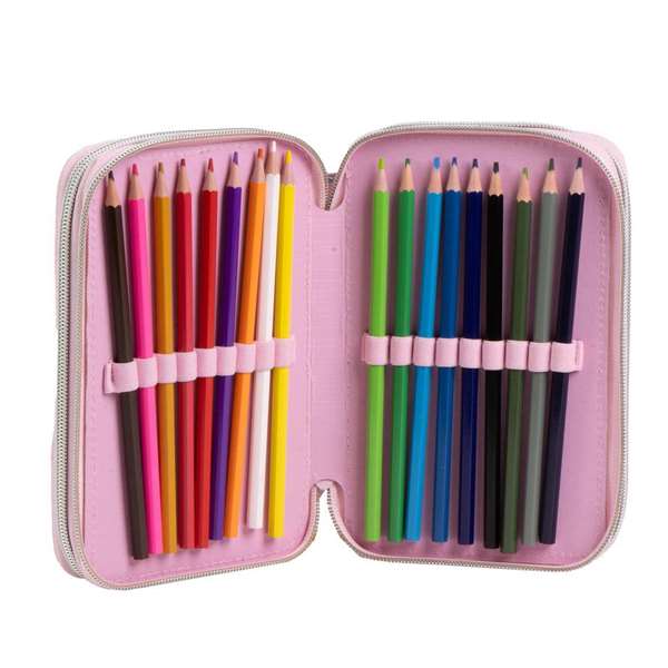 Giotto Plumier de Voyage Minnie avec Accessoires - Dimensions : 12.5 x 6.5 x 19.5 cm, Rose, Recommandé à partir de 3 ans