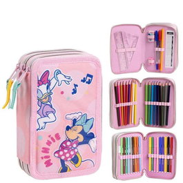 Giotto Plumier de Voyage Minnie avec Accessoires - Dimensions : 12.5 x 6.5 x 19.5 cm, Rose, Recommandé à partir de 3 ans