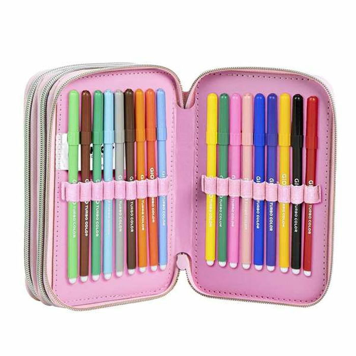 Pochette crayons Minnie Mouse Rose 12,5 x 6,5 x 19,5 cm