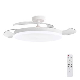 Yoevu CONCEPT OVA Ventilateur de Plafond Blanc avec LED et Pales Rétractables