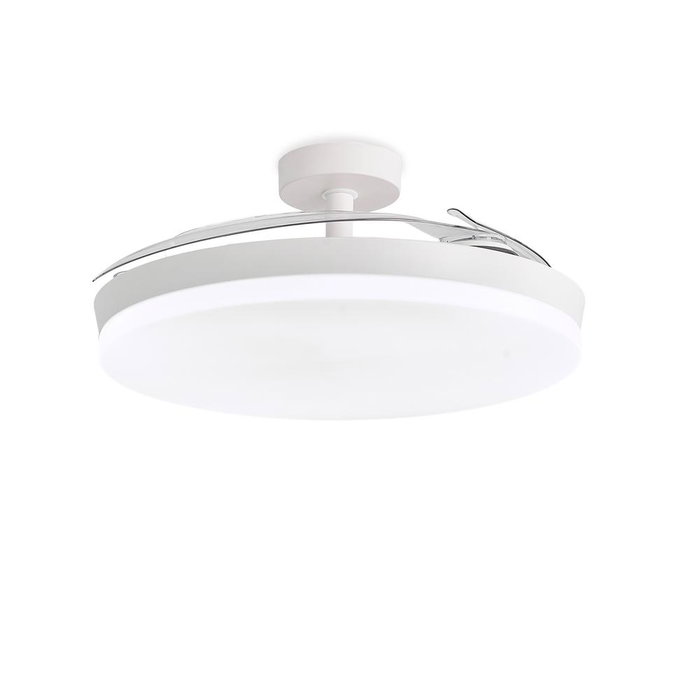 Yoevu CONCEPT OVA Ventilateur de Plafond Blanc avec LED et Pales Rétractables