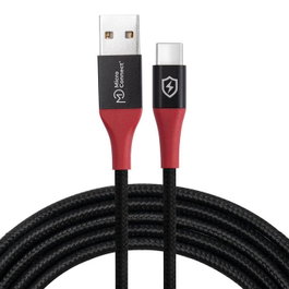 MicroConnect Câble bloqueur de données USB-A vers USB-C, 1,5m, Noir/Rouge