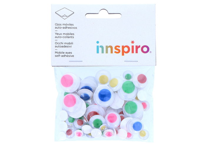 Innspiro 75 yeux mobiles autoadhésifs avec iris de couleurs assorties Innspiro 75 yeux mobiles autoadhésifs avec iris de couleurs assorties