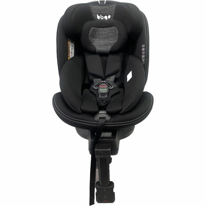 BBGO Blissrider Siège-auto pivotant de la naissance à 12 ans, Noir et Gris, Simili cuir, i-Size 40-150 cm, ISOFIX
