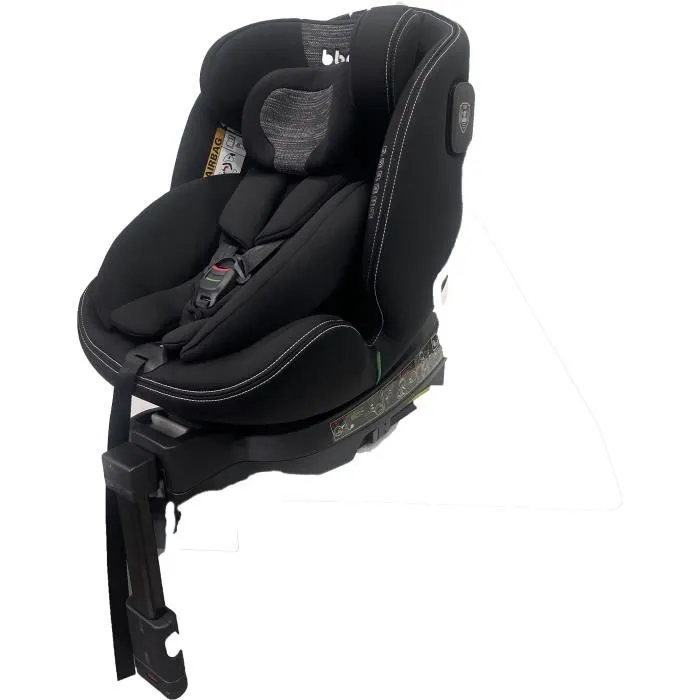 BBGO Blissrider Siège auto pivotant groupe 0/1/2/3 Naissance à 12 ans I-SIZE 40-150 cm ISOFIX Noir et Gris Simili cuir