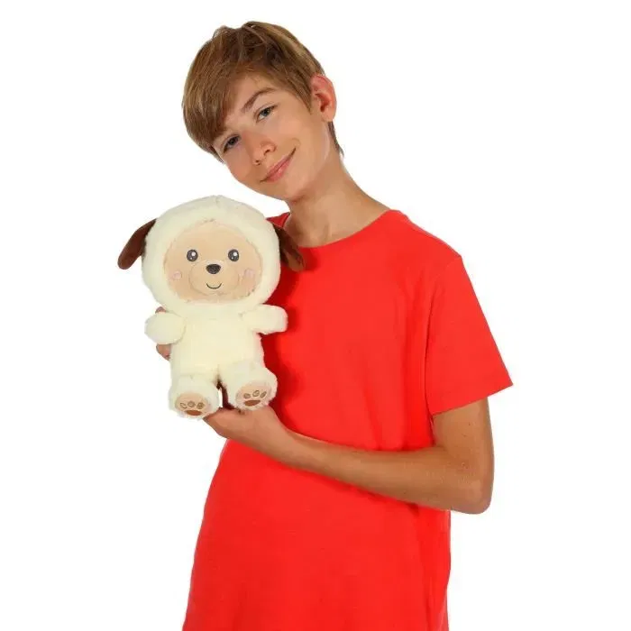 GIPSY TOYS Peluche Chien Hoody Pets, 24 cm, Couleur Creme - Compagnon d'intérieur doux pour enfant