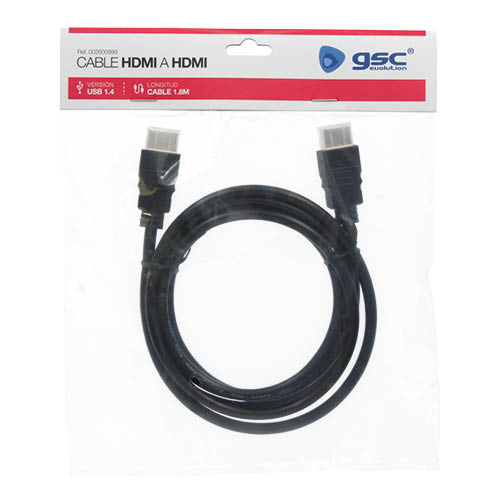 GSC Evolution Câble de connexion HDMI vers HDMI Noir 1.4 / 1,8M GSC Evolution Câble de connexion HDMI vers HDMI Noir 1.4 / 1,8M