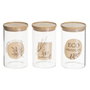 BigBuy Home Pots Transparent Naturel 1 L (3 Unités)