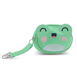 Karactermania Omp! Porte-monnaie Porte-clés Grenouille 9 x 12,5 x 2 cm - PVC avec intérieur en polyester, compartiment à fermeture éclair, turquoise
