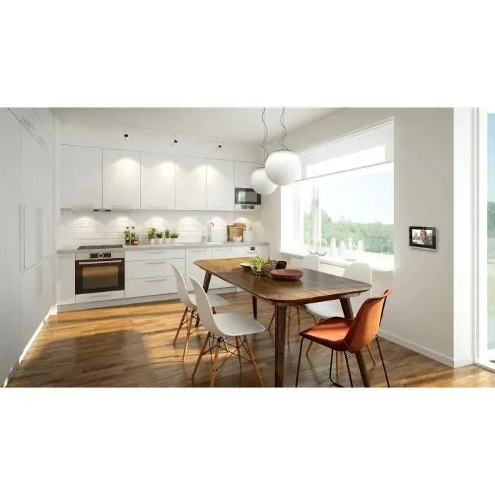 DiO CONNECTED HOME - Kit Interphone Visiophone pour Immeuble Multi-Appartements avec 2 Unités Extérieures 2 Boutons et 2 Écrans 7 Pouces